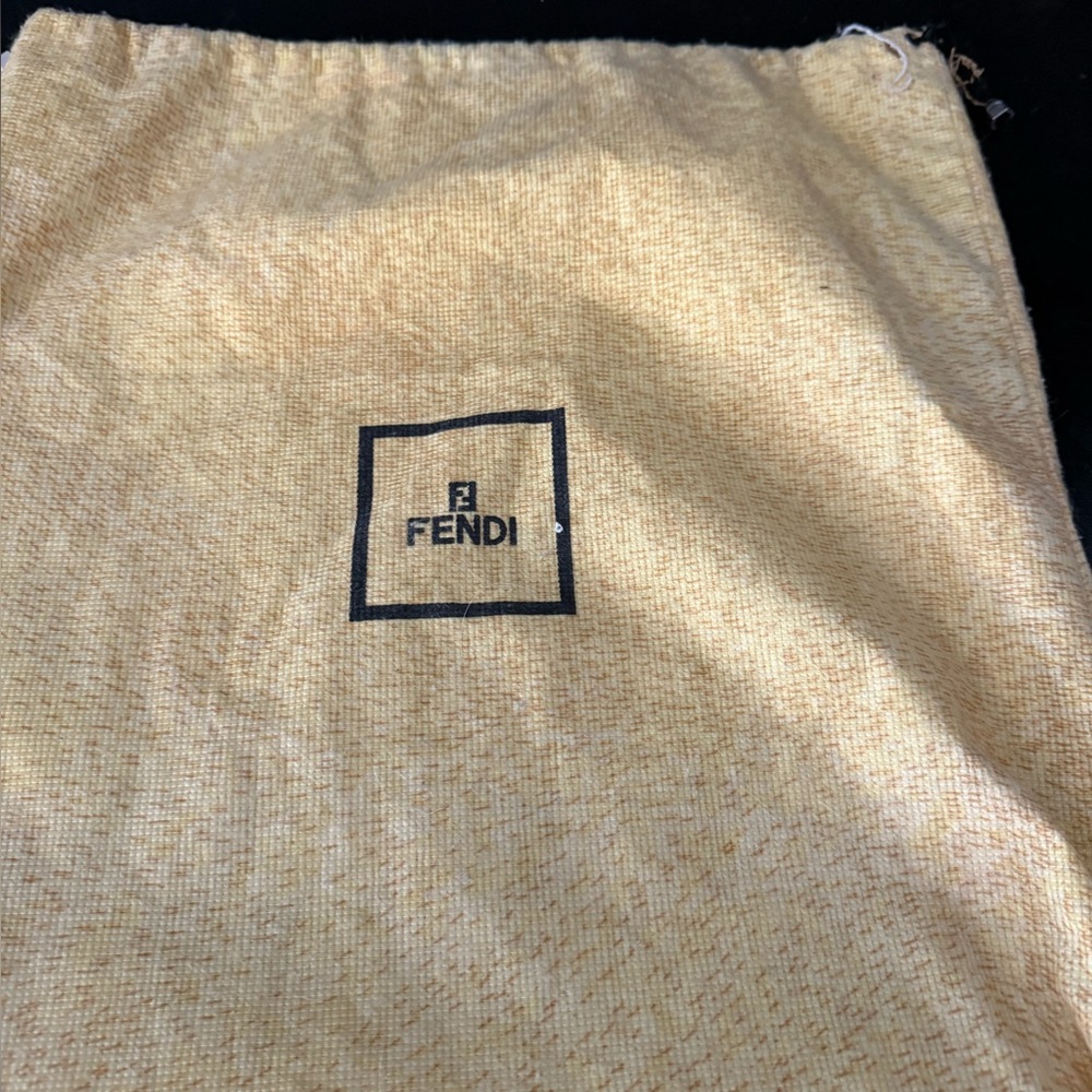 FENDI VINTAGE Pony Hair Mama Bag Brown/Yellow Women's Bag - Picture 13 of 13